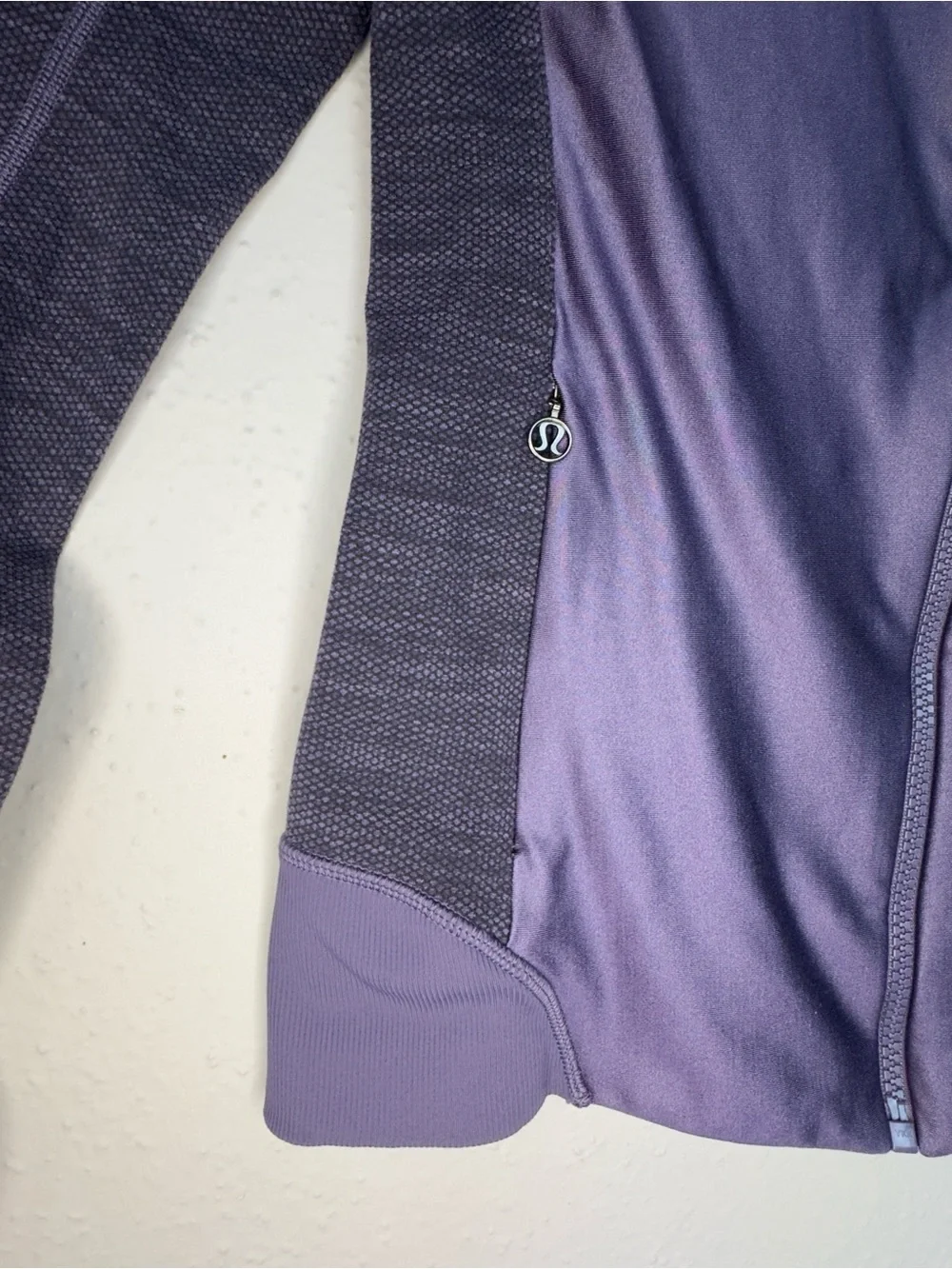lululemon athletica Two-Tone Dark Purple Asymmetrical Zip Bomber Jacket